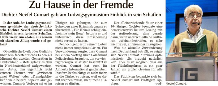 2018-01-22 TAGBLATT. Nevfel Cumart