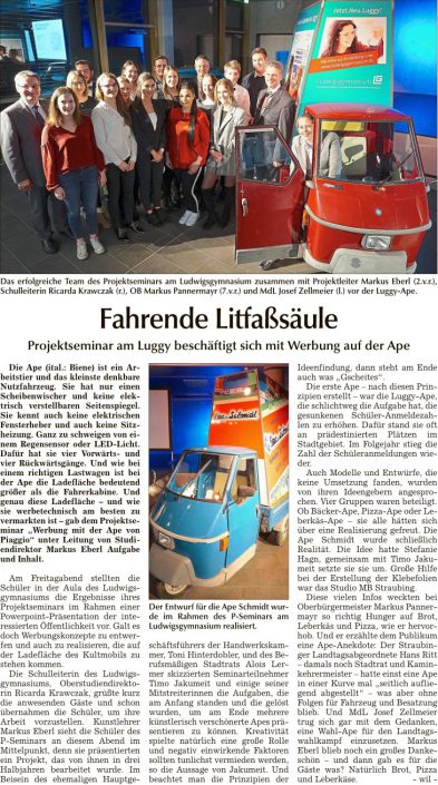 2018-01-24 TAGBLATT. Fahrende Litfasssäule