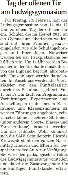 2018-02-17 Tag der offenen Tür Ankündigung