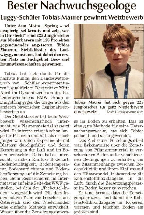 2018-03-13 TAGBLATT. Jugend forscht