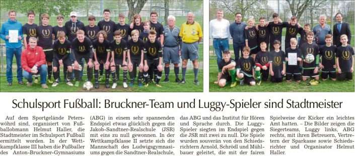 2018-04-23 TAGBLATT. Fußball-Stadtmeisterschaft
