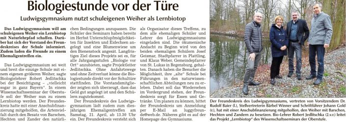 TAGBLATT 2018-03-28 Biologiestunde vor der Türe