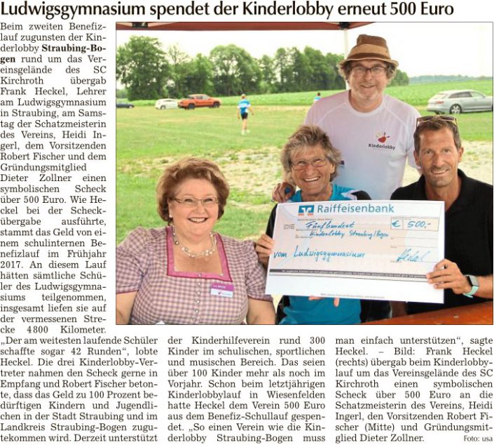 2018-06-08 TAGBLATT. Spende Kinderlobby