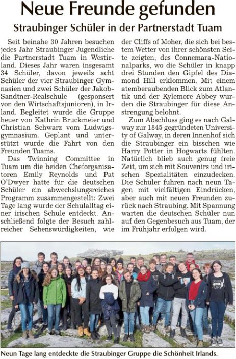 2018-11-03 TAGBLATT. Tuam 2018