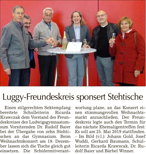 2018-11-23 TAGBLATT Luggy-Freundeskreis sponsert Stehtische