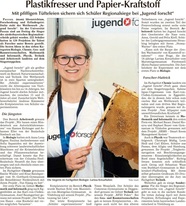 2019-03-04 TAGBLATT. Jugend forscht 2019