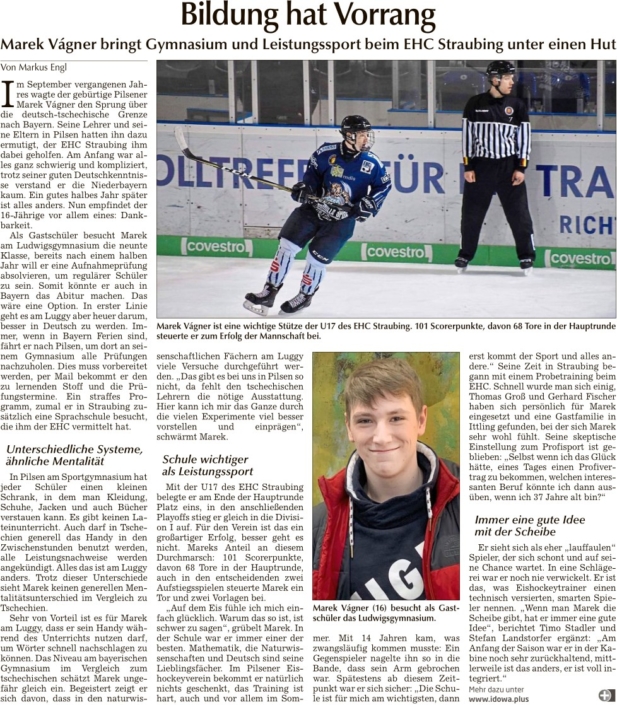 2019-04-09 TAGBLATT. Marek Vágner. Bildung hat Vorrang